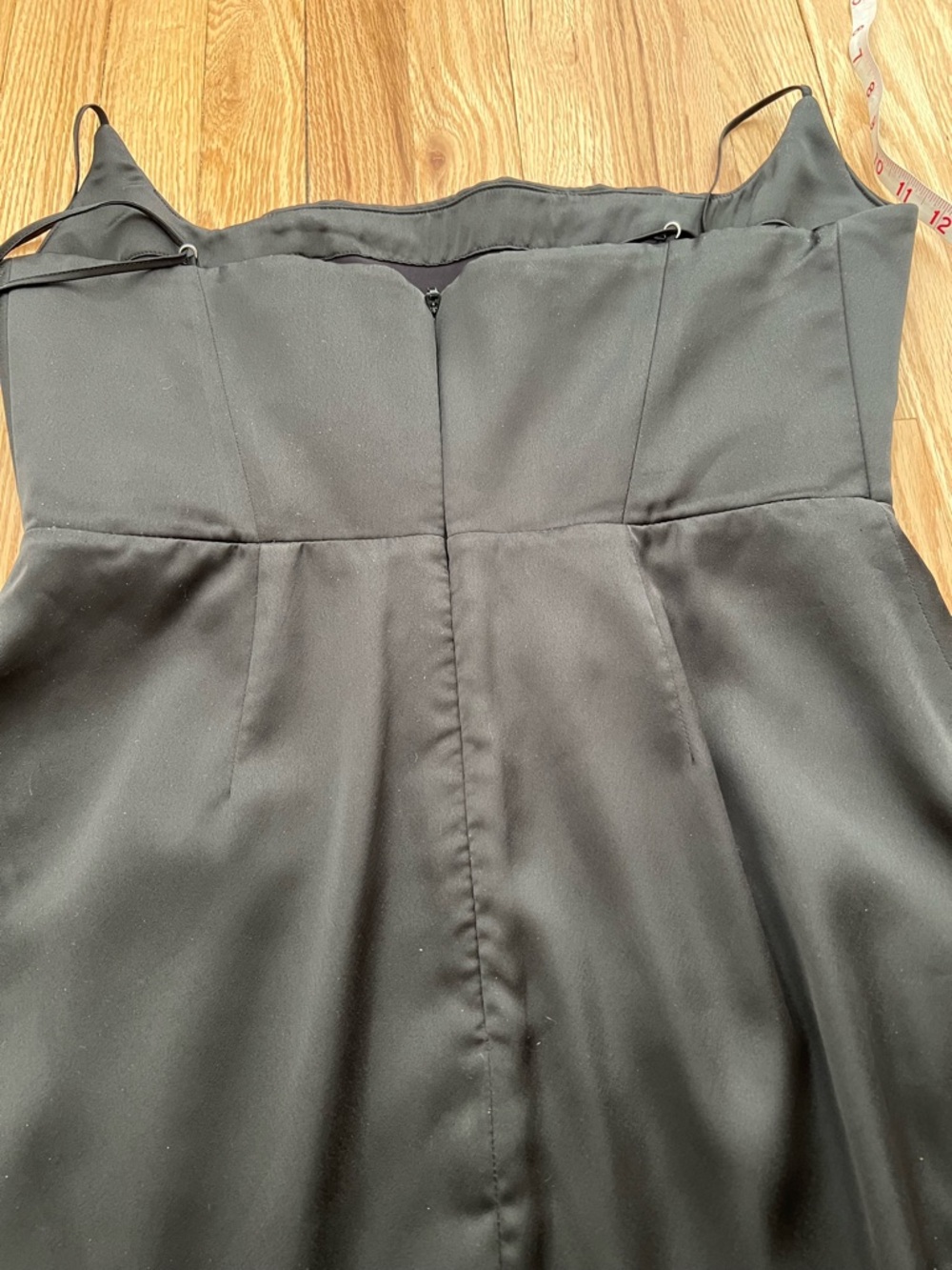 HOUSE OF CB 'Anais' Black Satin Pointed Corset Midi Dress cocktail size L+ - Picture 11 of 16